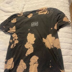 Obey Black and Tan Tie-Dye T-Shirt